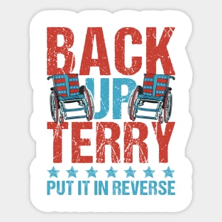 Back-Up Terry Put It In Reverse Firework Funny 4th Of July Sticker